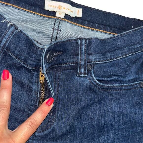 Tory Burch Slim Straight Skinny Blue Wash Jeans Women’s 27 Classic Casual Denim - Picture 6 of 13
